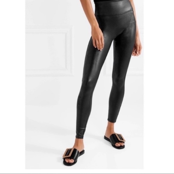 SPANX Faux Leather Leggings Black Size M - Picture 2 of 6